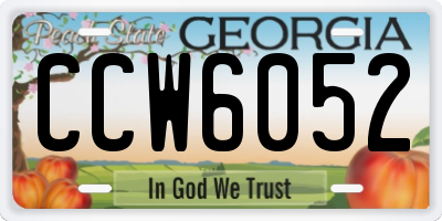 GA license plate CCW6052
