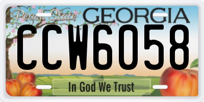 GA license plate CCW6058