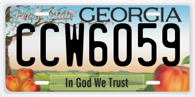GA license plate CCW6059