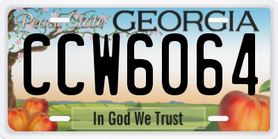 GA license plate CCW6064