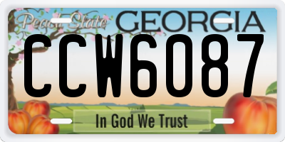 GA license plate CCW6087