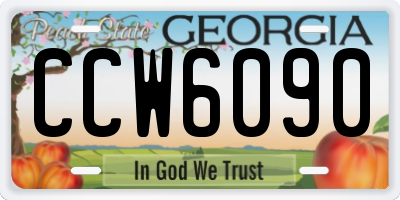 GA license plate CCW6090