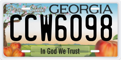 GA license plate CCW6098