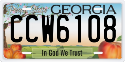GA license plate CCW6108