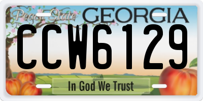 GA license plate CCW6129