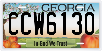 GA license plate CCW6130