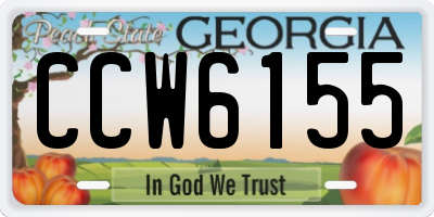 GA license plate CCW6155