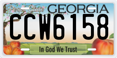 GA license plate CCW6158