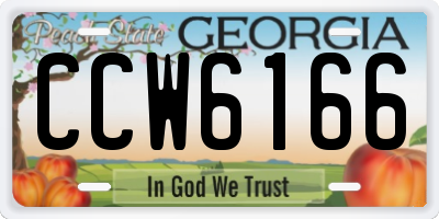 GA license plate CCW6166