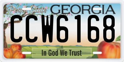 GA license plate CCW6168