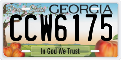GA license plate CCW6175