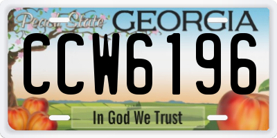 GA license plate CCW6196