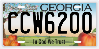 GA license plate CCW6200
