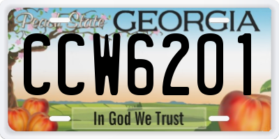 GA license plate CCW6201