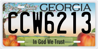 GA license plate CCW6213