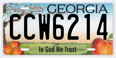 GA license plate CCW6214