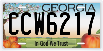 GA license plate CCW6217