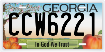 GA license plate CCW6221
