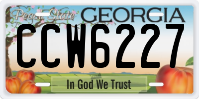 GA license plate CCW6227
