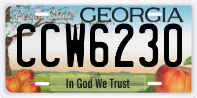 GA license plate CCW6230