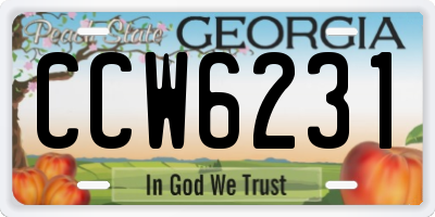 GA license plate CCW6231