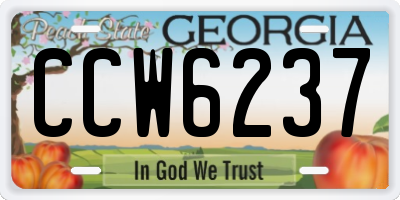 GA license plate CCW6237