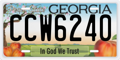 GA license plate CCW6240