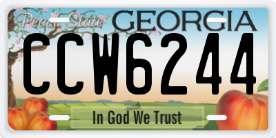 GA license plate CCW6244