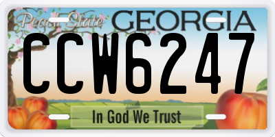 GA license plate CCW6247