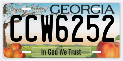 GA license plate CCW6252