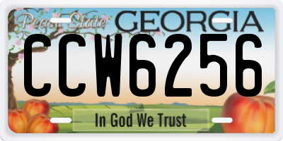 GA license plate CCW6256