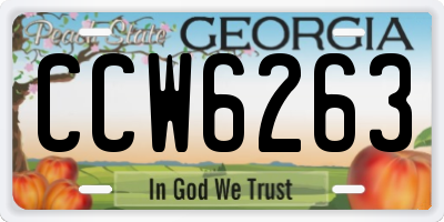 GA license plate CCW6263