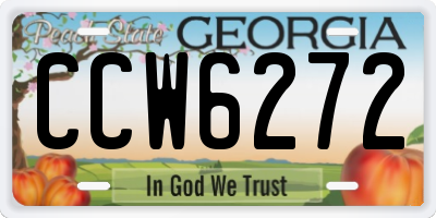 GA license plate CCW6272