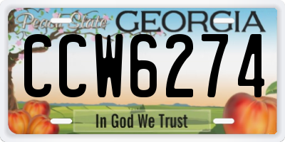 GA license plate CCW6274