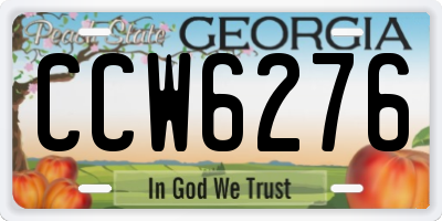 GA license plate CCW6276