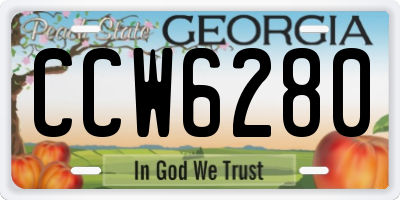 GA license plate CCW6280