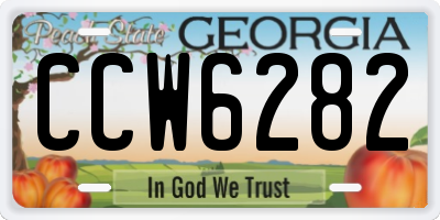 GA license plate CCW6282