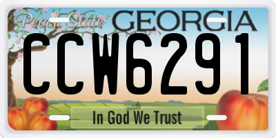 GA license plate CCW6291