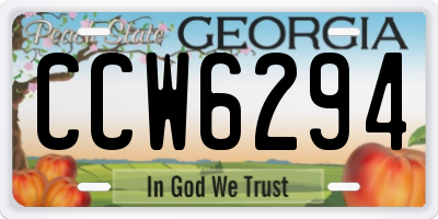 GA license plate CCW6294