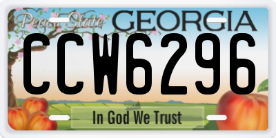 GA license plate CCW6296