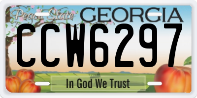 GA license plate CCW6297