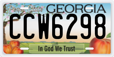 GA license plate CCW6298
