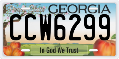 GA license plate CCW6299