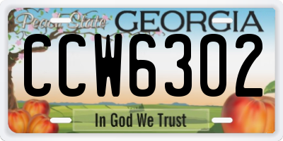 GA license plate CCW6302