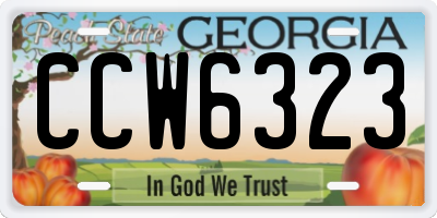 GA license plate CCW6323