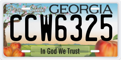GA license plate CCW6325