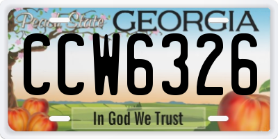 GA license plate CCW6326
