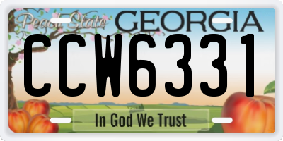 GA license plate CCW6331