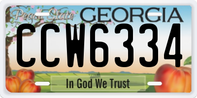 GA license plate CCW6334