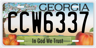 GA license plate CCW6337